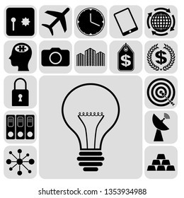 Set of 17 business icons, pictograms, symbols. Collection. Detailed design. Vector Illustration.