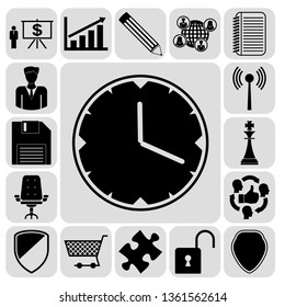 Set of 17 business icons, pictograms, symbols. Collection. Amazing desing. Vector Illustration.