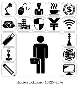 Set of 17 business icons, pictograms, symbols. Collection. Amazing desing. Vector Illustration.