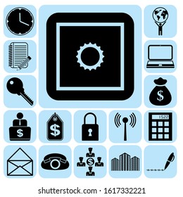 Set of 17 business icons, pictograms, symbols. Collection. Detailed design. Vector Illustration.