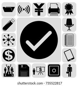 Set of 17 business icons, pictograms, symbols. Collection. Amazing desing. Vector Illustration.