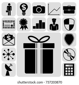 Set of 17 business icons, pictograms, symbols. Collection. Amazing desing. Vector Illustration.