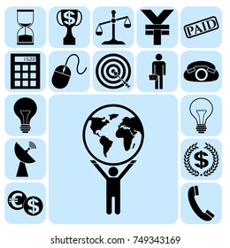 Set of 17 business icons, pictograms, symbols. Collection. Amazing desing. Vector Illustration.
