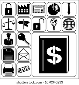 Set of 17 business icons, symbols or pictograms. Collection. Amazing desing. Vector Illustration.