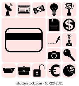 Set of 17 business icons, symbols or pictograms. Collection. Detailed design. Vector Illustration.