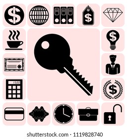 Set of 17 business icons or symbols. Collection. Amazing desing. Vector Illustration.