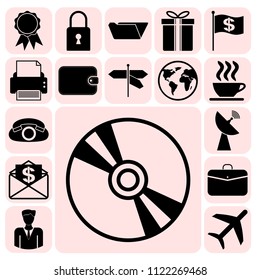 Set of 17 business icons, symbols or pictograms. Collection. Detailed design. Vector Illustration.