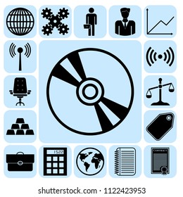 Set of 17 business icons, symbols or pictograms. Collection. Flat design. Vector Illustration.