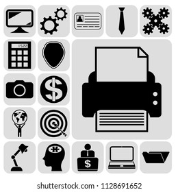 Set of 17 business icons, symbols or pictograms. Collection. Amazing desing. Vector Illustration.