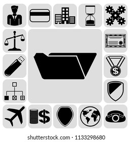 Set of 17 business icons or symbols. Collection. Amazing desing. Vector Illustration.