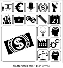 Set of 17 business icons, symbols or pictograms. Collection. Amazing desing. Vector Illustration.