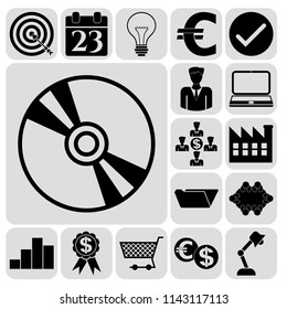 Set of 17 business icons, symbols or pictograms. Collection. Amazing desing. Vector Illustration.