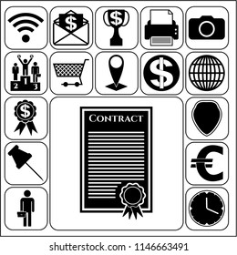 Set of 17 business icons or symbols. Collection. Amazing desing. Vector Illustration.