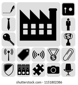 Set of 17 business icons or symbols. Collection. Amazing desing. Vector Illustration.
