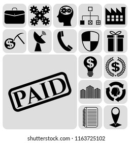 Set of 17 business icons, symbols or pictograms. Collection. Amazing desing. Vector Illustration.