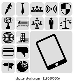 Set of 17 business icons, symbols or pictograms. Collection. Amazing desing. Vector Illustration.