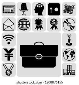 Set of 17 business icons or symbols. Collection. Amazing desing. Vector Illustration.