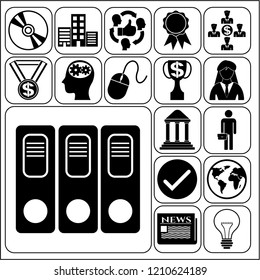 Set of 17 business icons or symbols. Collection. Amazing desing. Vector Illustration.