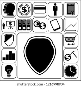 Set of 17 business icons, symbols or pictograms. Collection. Amazing desing. Vector Illustration.