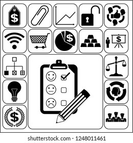 Set of 17 business icons, symbols or pictograms. Collection. Amazing desing. Vector Illustration.