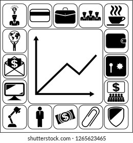 Set of 17 business icons or symbols. Collection. Amazing desing. Vector Illustration.