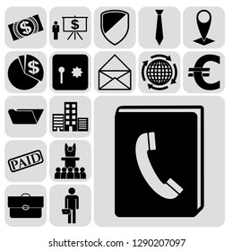 Set of 17 business icons or symbols. Collection. Amazing desing. Vector Illustration.