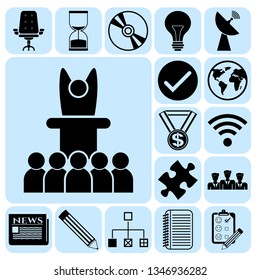 Set of 17 business icons or symbols. Collection. Amazing desing. Vector Illustration.