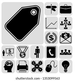 Set of 17 business icons or symbols. Collection. Amazing desing. Vector Illustration.