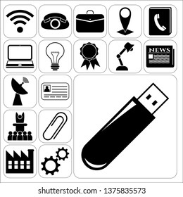 Set of 17 business icons or symbols. Collection. Amazing desing. Vector Illustration.