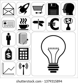 Set of 17 business icons, symbols or pictograms. Collection. Amazing desing. Vector Illustration.