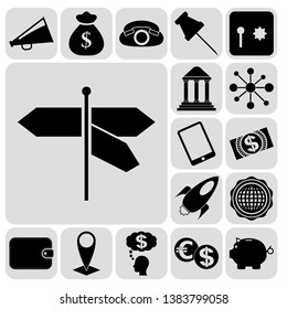 Set of 17 business icons or symbols. Collection. Amazing desing. Vector Illustration.