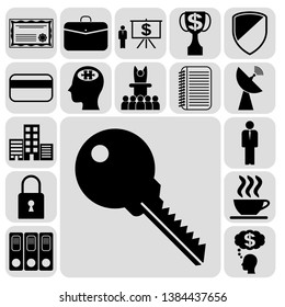 Set of 17 business icons, symbols or pictograms. Collection. Amazing desing. Vector Illustration.