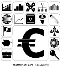 Set of 17 business icons, symbols or pictograms. Collection. Amazing desing. Vector Illustration.