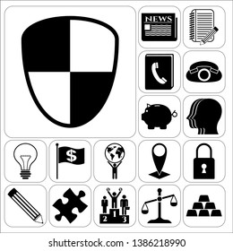 Set of 17 business icons, symbols or pictograms. Collection. Amazing desing. Vector Illustration.