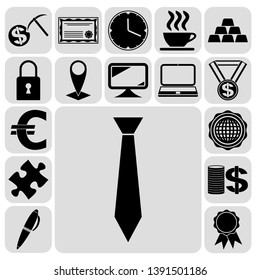 Set of 17 business icons or symbols. Collection. Amazing desing. Vector Illustration.