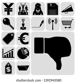 Set of 17 business icons or symbols. Collection. Amazing desing. Vector Illustration.
