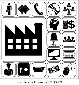 Set of 17 business icons, symbols or pictograms. Collection. Amazing desing. Vector Illustration.