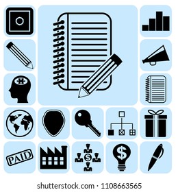 Set of 17 business related icons. Collection. Amazing desing. Vector Illustration.