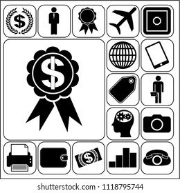 Set of 17 business related icons. Collection. Amazing desing. Vector Illustration.