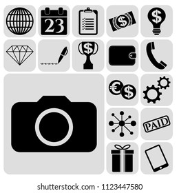 Set of 17 business related icons. Collection. Amazing desing. Vector Illustration.