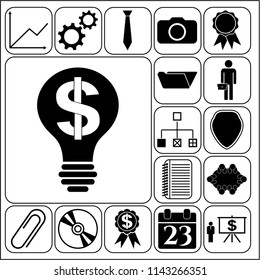 Set of 17 business related icons. Collection. Amazing desing. Vector Illustration.