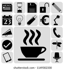 Set of 17 business related icons. Collection. Detailed design. Vector Illustration.