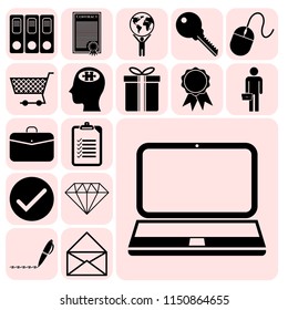 Set of 17 business related icons. Collection. Amazing desing. Vector Illustration.