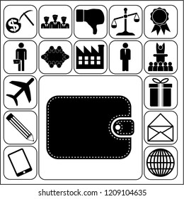 Set of 17 business related icons. Collection. Detailed design. Vector Illustration.