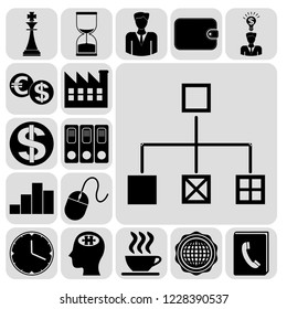 Set of 17 business related icons. Collection. Amazing desing. Vector Illustration.