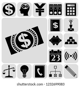 Set of 17 business related icons. Collection. Detailed design. Vector Illustration.