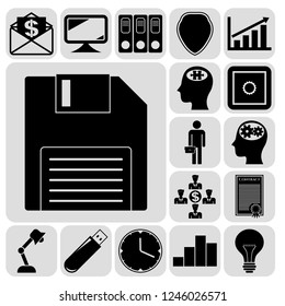 Set of 17 business related icons. Collection. Amazing desing. Vector Illustration.