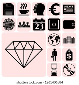 Set of 17 business related icons. Collection. Detailed design. Vector Illustration.