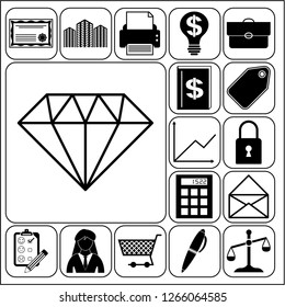 Set of 17 business related icons. Collection. Amazing desing. Vector Illustration.