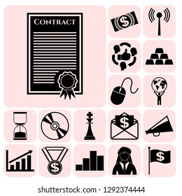 Set of 17 business related icons. Collection. Amazing desing. Vector Illustration.